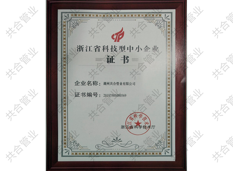 浙江省科技型中小企業(yè)證書